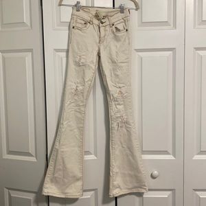 M2F for Free People Flare Jeans 25 EUC distressed